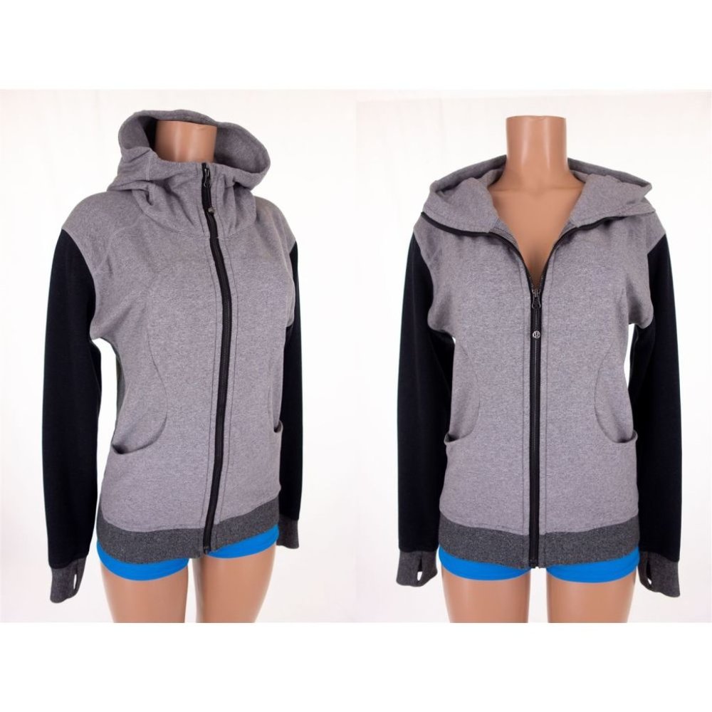 LULULEMON 8 On The Daily Hoodie Heathered Gray Black Super Rare!